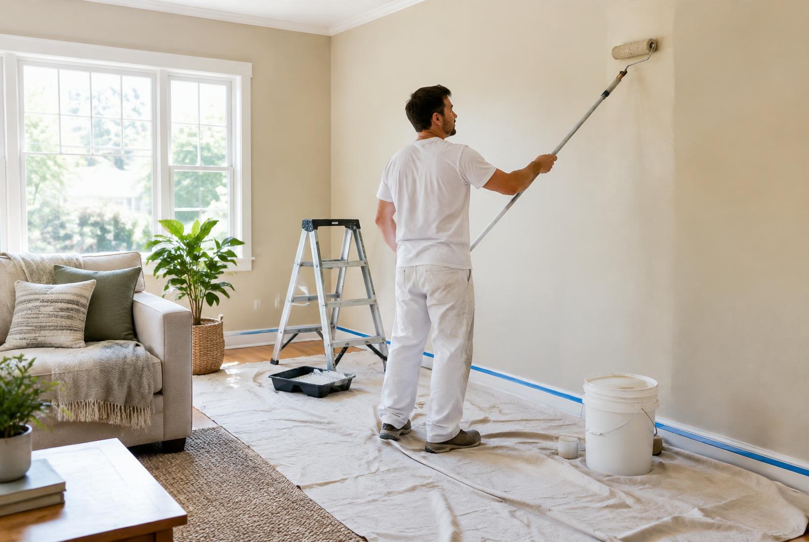 Interior painting work in a home